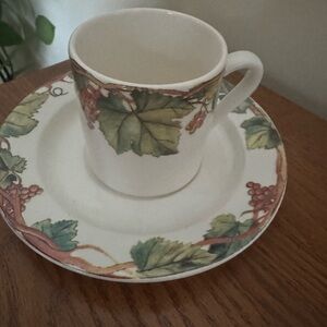 Feuillage Gien France Demitasse cups and saucers
